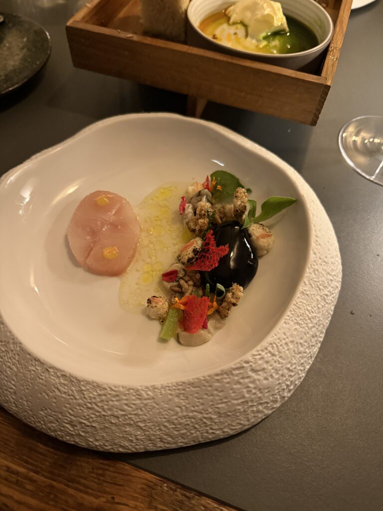 Das Gericht „Hiramasa Kingfish / Meeresaromen“